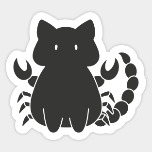 Scorpio Cat Zodiac Sign (Black and White) Sticker